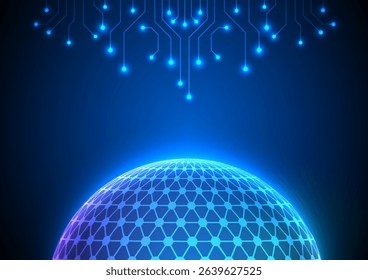 Digital technology background. Network cloud circuit concept. Design for online data system wireless wifi map world.