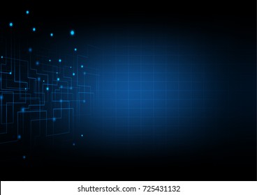 digital technology background on dark blue