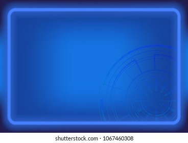 Digital technology background. Sci fi futuristic abstract background. Modern technology concept. Blue neon frame. Template for presentation, banner, flyer, report, poster, magazine A4 Vector EPS10