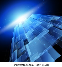 Digital Technology Background. Digital Sci-Fi Concept Network Electronic Future Communication Business Connection. Technology Global Network Connection Concept. Laser Stripe Background
