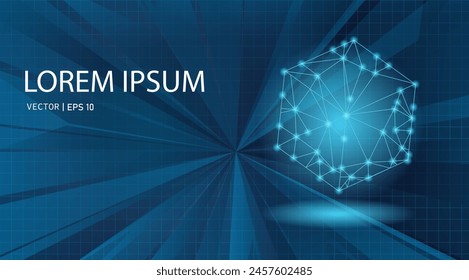 
Digital technology backround blue-light gradient. Podium, stage, retro, presentations, ads, marketing, promotion, design, strategy concept. Vector illustration 