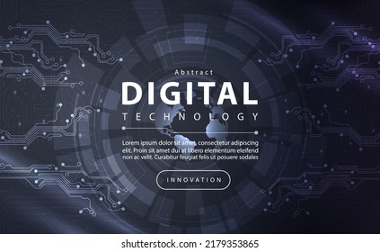 Digital technology banner black white background concept dark technology light effect, abstract tech, innovation future data, internet network, Ai big data, lines dots connection, illustration vector