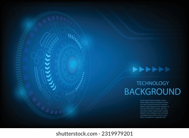 Digital technology banner blue background concept. Abstract technology background Hi-tech communication concept futuristic digital innovation background.