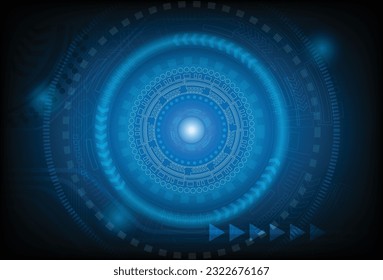 Digital technology banner blue background concept. Abstract technology background Hi-tech communication concept futuristic digital innovation background.