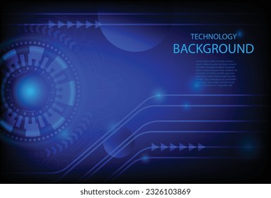 Digital technology banner blue background concept. Abstract technology background Hi-tech communication concept futuristic digital innovation background.
