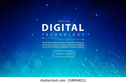 Digital technology banner blue green background concept with technology light effect, abstract tech, innovation future data, internet network, Ai big data, lines dots connection, illustration vector