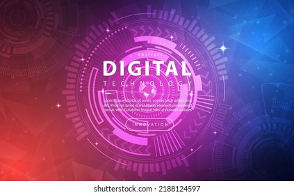 Digital technology banner blue pink background concept, cyber security technology, abstract purple tech, innovation future data, internet network, Ai big data, line dot connection, illustration vector