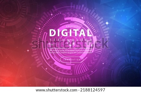 Digital technology banner blue pink background concept, cyber security technology, abstract purple tech, innovation future data, internet network, Ai big data, line dot connection, illustration vector