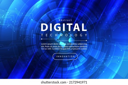 Digital technology banner blue sky background concept with technology line light effect, abstract tech, innovation future data, internet network, big data, lines dots connection, illustration vector