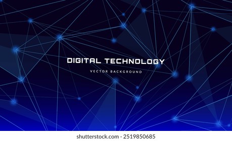 Anuncio de tecnología digital con líneas azules conectadas. Concepto de red neuronal, tecnología de placa de circuito digital de IA, velocidad de red de Internet, información cibernética nano, big data. Fondo abstracto de Vector