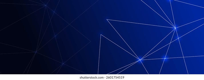 Digital technology banner featuring interconnected blue lines, representing neural networks. Ideal for futuristic designs, AI concepts, presentations, and technology-related projects.