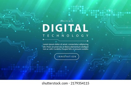 Digital technology banner green blue background concept with technology light effect, abstract tech, innovation future data, internet network, Ai big data, lines dots connection, illustration vector - Shutterstock ID 2179354115