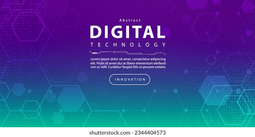 Digital technology banner green blue background concept with technology light effect, abstract tech, innovation future data, internet network, Ai big data, lines dots connection, illustration vector