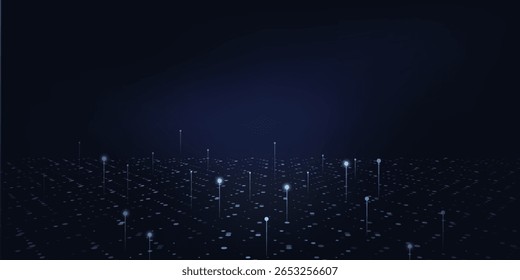 Tecnologia digital banner verde azul plano de fundo conceito com tecnologia luz efeito, tecnologia abstrata, inovação dados futuros, rede de internet, Ai big data, linhas pontos conexão, ilustração vetor