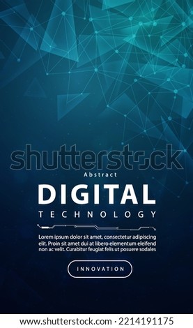 Digital technology banner green blue background concept with technology light effect, abstract tech, innovation future data, internet network, Ai big data, lines dots connection, illustration vector