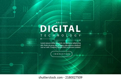 Digital Technology Banner Green Dark Background Stock Vector (Royalty ...