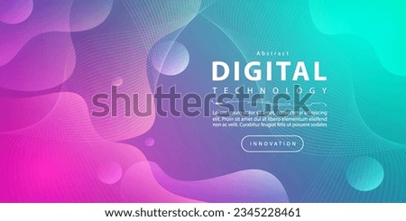 Digital technology banner green pink background concept with technology light effect, abstract tech, innovation future data, internet network, Ai big data, lines dots connection, illustration vector