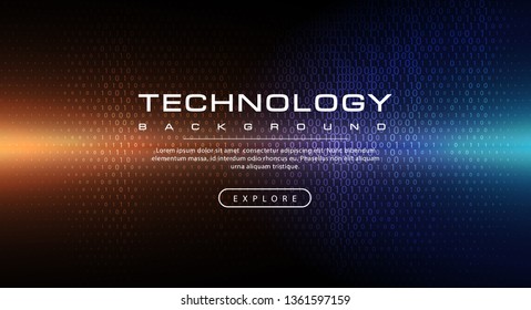 Digital technology banner pink blue background concept with technology line light effects, abstract tech, illustration vector for graphic design