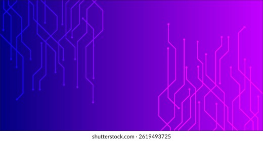 Digital technology banner pink blue background concept with technology line light effects, abstract tech, illustration vector for graphic design