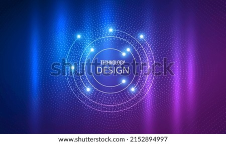 Digital Technology Banner Pink Blue Background Concept With Light Effect. Abstract Technology Circle Line Vector Illustration For Graphic Design. Big data learning digital technology design. Vector