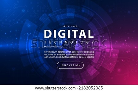 Digital technology banner pink blue background concept with technology light effect, abstract tech, innovation future data, internet network, Ai big data, lines dots connection, illustration vector