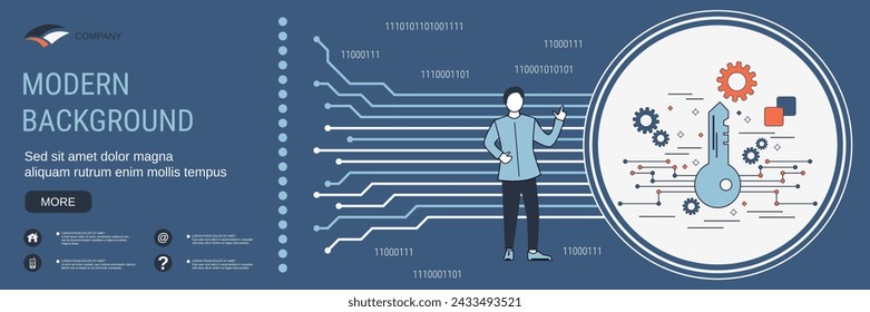 Digital technology banner vector design template. Digital key concept