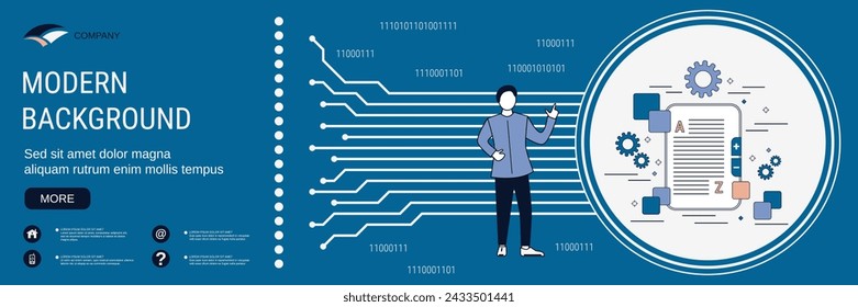 Digital technology banner vector design template. Digital book, e-reading concept