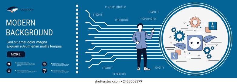 Digital technology banner vector design template. Green energy concept