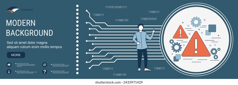 Digital technology banner vector design template. Error warning concept