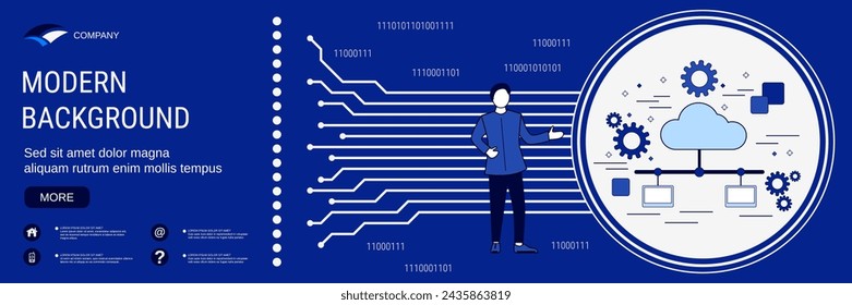 Digital technology banner vector design template. Cloud network concept