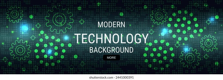 Banner-Vektor-Design-Vorlage für digitale Technologie. Zukunftstechnologie, Cyberspace, Virtual-Reality-Konzept Illustration