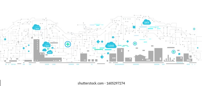 Digital Technology Bigdata Concept. Illustration Vector.