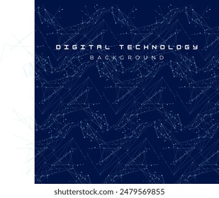 Digital technology blue background ,  innovation future data, concept with technology light effect, abstract tech, internet network, Ai big data, lines dots connection, illustration vector