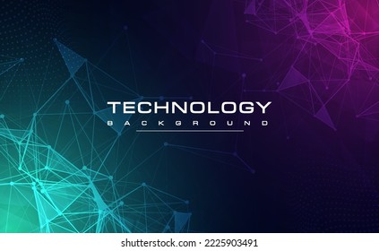 Tecnología digital fondo verde azul, algoritmo de medios cibernéticos en línea, tecnología de circuitos futuristas de ondas abstractas rosadas, futuro de innovación, conexión de red de internet, Ai big data, vector de ilustración de puntos