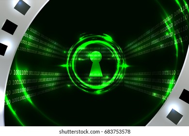 Digital technology business background, abstract binary code and security concept. Illustration vector