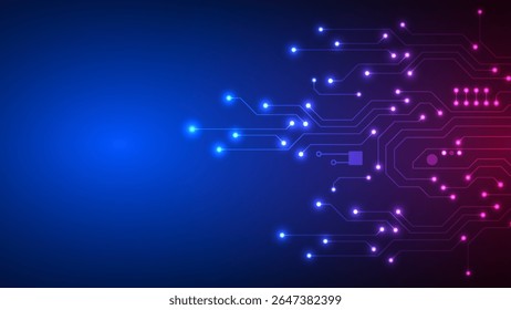 Plano de fundo do circuito de tecnologia digital. Conceito de dados abstratos futuristas. Projeto para conexões de rede placa de circuito interface de sistema abstrato virtual.