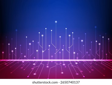 Fondo de circuito de tecnología digital. Concepto de datos de red futurista. Diseño para conexiones abstractas de aprendizaje automático.