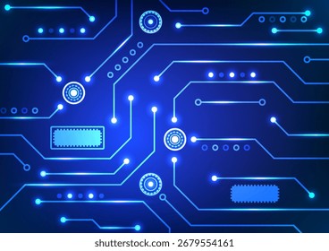 Digital technology circuit background. Futuristic system abstract  circuit board data and artificial intelligence concept.