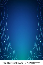 Digital technology circuit background. Futuristic circuit board data and network concept. Design for system cyber lines light glow.