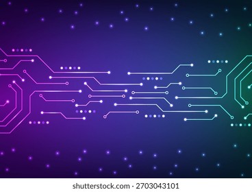 Digital technology circuit background. Futuristic circuit board data concept. Design for system cyberpunk network circuit lines light glow.