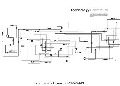 Digital technology circuit board background with dynamic lines. Abstract technology design. Vector illustration.