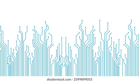 Digital technology circuit board background with dynamic lines. Abstract technology design. Vector illustration.