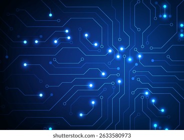 Plano de fundo da placa de circuito da tecnologia digital. Apresentando conceito futurista. Design para motherboard cyberpunk sistema eletrônico futuro dados digitais.