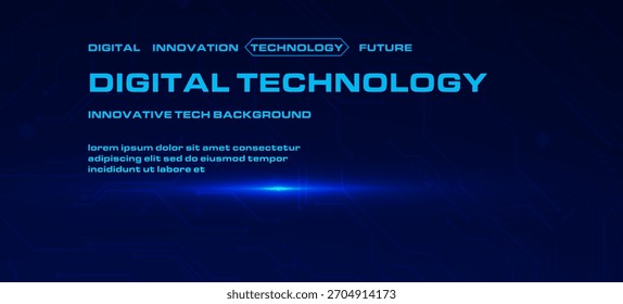 Digital Technology Circuit Board Background — Blue Futuristic Interface. A modern blue digital interface with glowing circuit lines creating a clean, futuristic technology background.