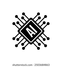 digital technology circuit icon. vector isolated on white background, simple and modern design.