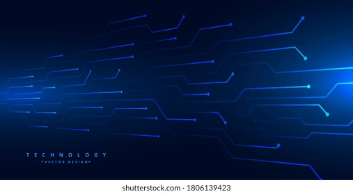 digital technology circuit lines mesh blue background design