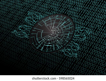Digital technology circuit vector illustration