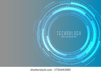 digital technology circular futuristic banner glowing design