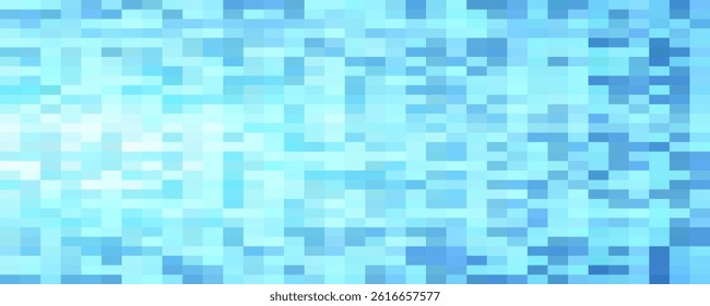 Digital Technology Colorful Blue Pixels Gradient Background. Digital Data Square Blue Pattern. Blue Digital Pixel Mosaic Pattern. Vector Illustration.