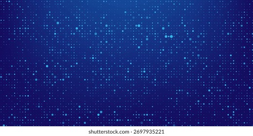 Digital Technology Colorful Blue Pixels Gradient Background. Digital Data Square Blue Pattern. Blue Digital Pixel Mosaic Pattern. Vector Illustration.